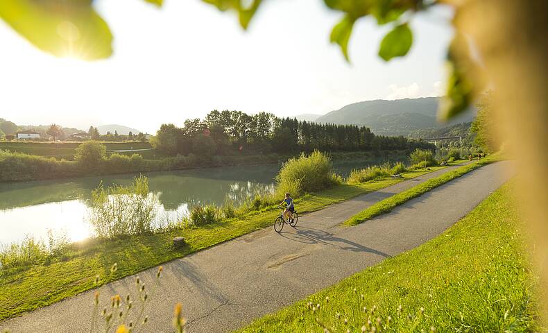 Radfahren am Drauradweg © Franz Gerdl_Kärnten Werbung