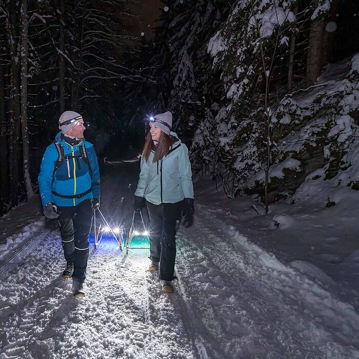 Rodeln in Badkleinkirchheim nachts© Mathias Praegant_MBN Tourismus