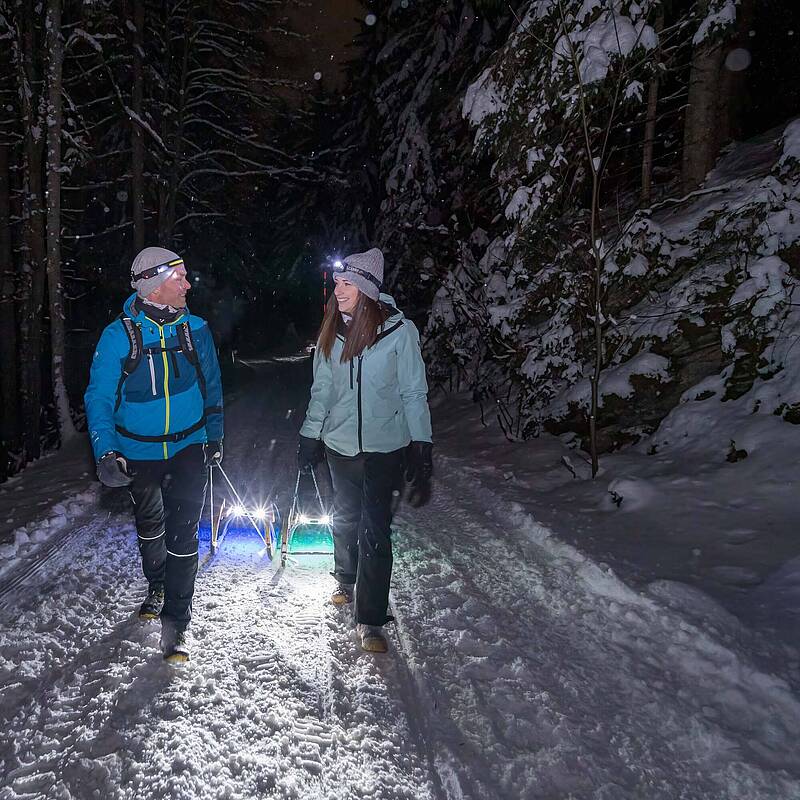 Rodeln in Badkleinkirchheim nachts© Mathias Praegant_MBN Tourismus